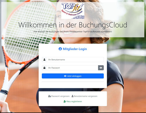 Online Buchungsseite