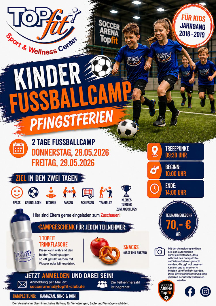 Plakat vom zweiten FussballCamp 2026