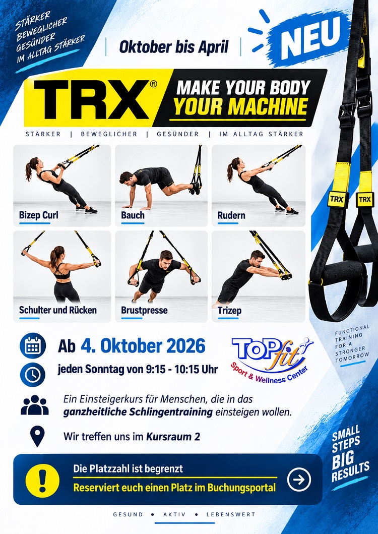 Flyer für TRX Kurs ab Oktober