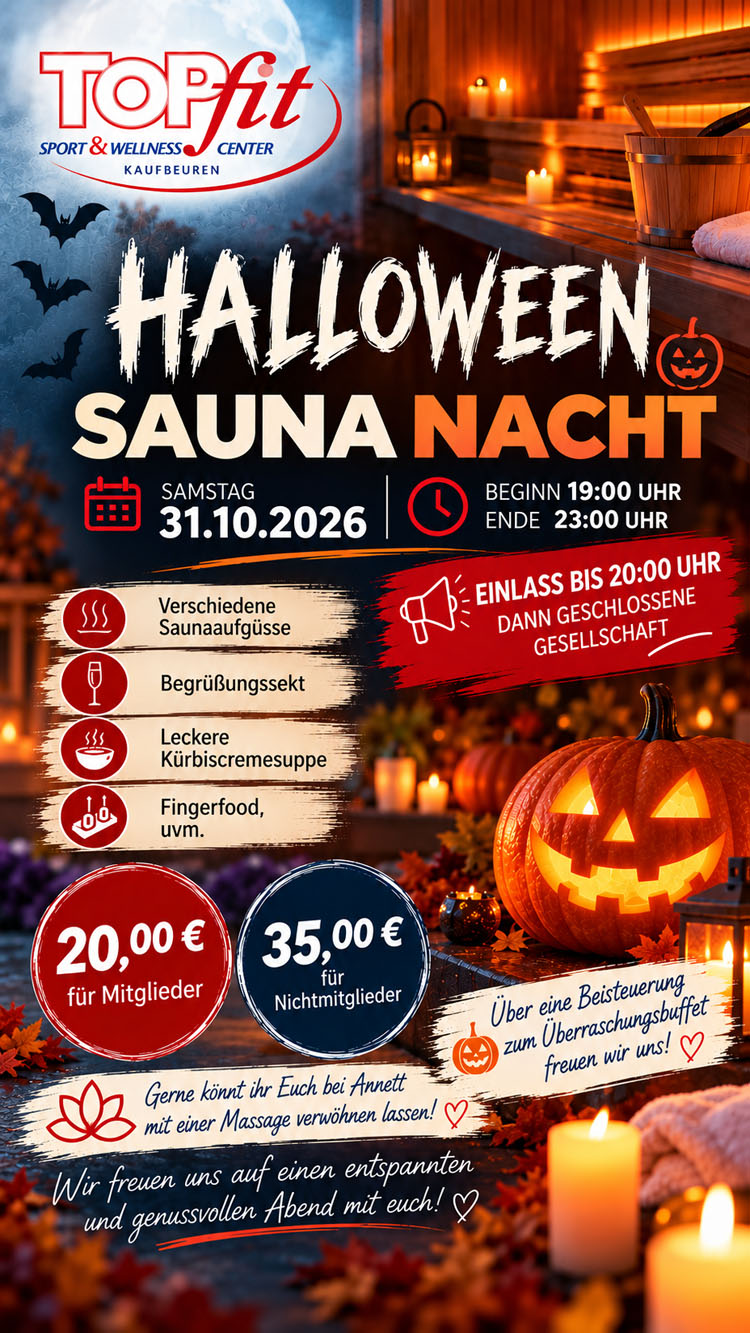 Flyer für die Helloween - Saunanacht